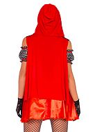 Red Riding Hood, costume dress, lacing, off shoulder, scott-checkered pattern